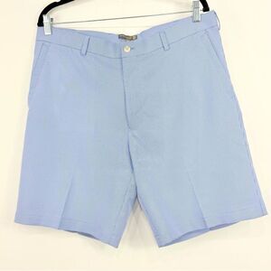 Peter Miller Blue White Micro Houndstooth Print Business Casual Golf Short